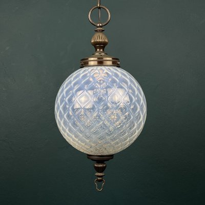 Vintage Blue Murano Sphere Ball Pendant Lamp, Italy, 1970s-WQC-1339073