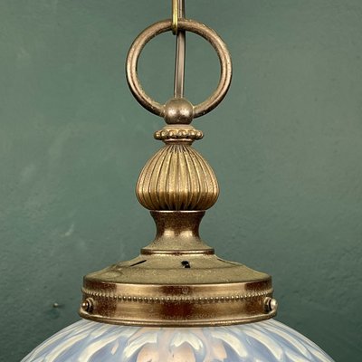 Vintage Blue Murano Sphere Ball Pendant Lamp, Italy, 1970s-WQC-1339073