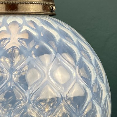 Vintage Blue Murano Sphere Ball Pendant Lamp, Italy, 1970s-WQC-1339073