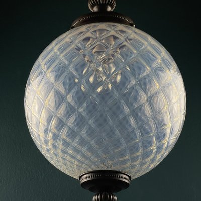 Vintage Blue Murano Sphere Ball Pendant Lamp, Italy, 1970s-WQC-1339073