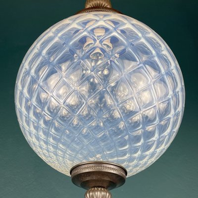 Vintage Blue Murano Sphere Ball Pendant Lamp, Italy, 1970s-WQC-1339073