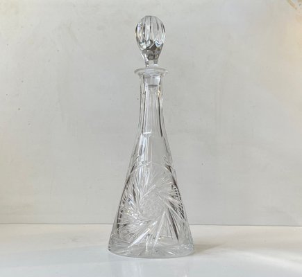 Vintage Bohemian Conical Etched Cristal Decanter, 1960s-LCR-1309525