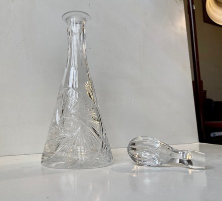 Vintage Bohemian Conical Etched Cristal Decanter, 1960s-LCR-1309525