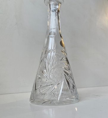 Vintage Bohemian Conical Etched Cristal Decanter, 1960s-LCR-1309525