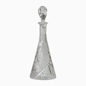 Vintage Bohemian Conical Etched Cristal Decanter, 1960s-LCR-1309525