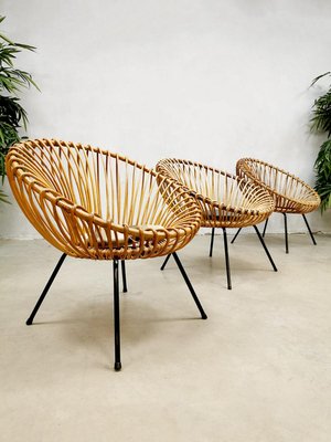 Vintage Boho Lounge Chairs, 1950s, Set of 3-BW-725137