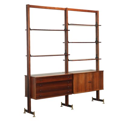 Vintage Bookcase in Exotic Wood and Brass, 1950s-VMM-1730185