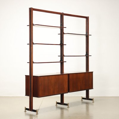 Vintage Bookcase in Exotic Wood and Brass, 1950s-VMM-1730185