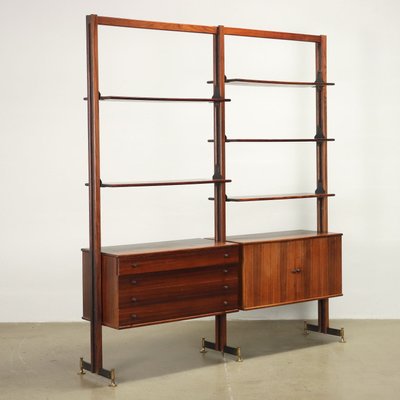 Vintage Bookcase in Exotic Wood and Brass, 1950s-VMM-1730185