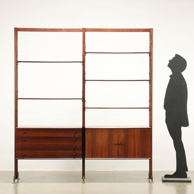 Vintage Bookcase in Exotic Wood and Brass, 1950s-VMM-1730185