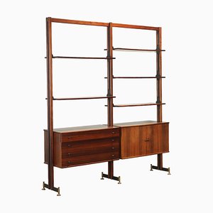 Vintage Bookcase in Exotic Wood and Brass, 1950s-VMM-1730185