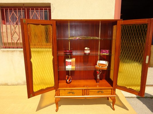 Vintage Bookcase in Wood and Glass, 1970s-ABK-2022477