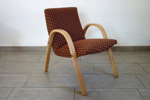 Vintage Bow Wood Armchair from Steiner, 1950s-XTZ-2023586