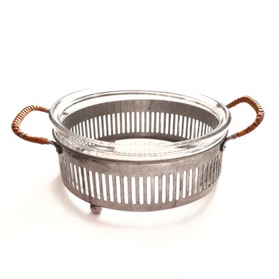 Vintage Bowl with Rattan Handles from Pyrex Sedlex-NUX-1442117