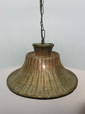 Vintage Braided Brass Hanging Lamp, 1950s-BGP-1765693