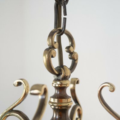 Vintage Brass 10-Light Chandelier, 1950s-ZLY-744057