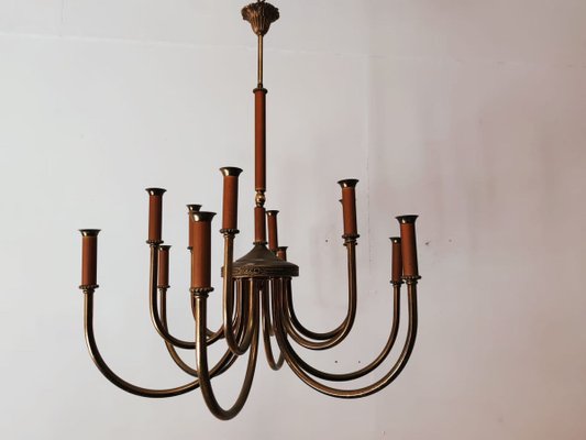 Vintage Brass 12-Light Chandelier-QLH-883474