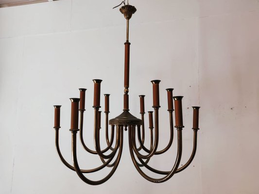 Vintage Brass 12-Light Chandelier-QLH-883474