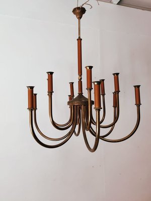 Vintage Brass 12-Light Chandelier-QLH-883474