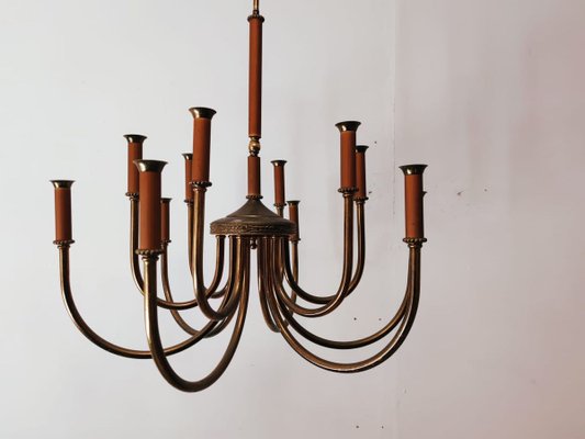 Vintage Brass 12-Light Chandelier-QLH-883474