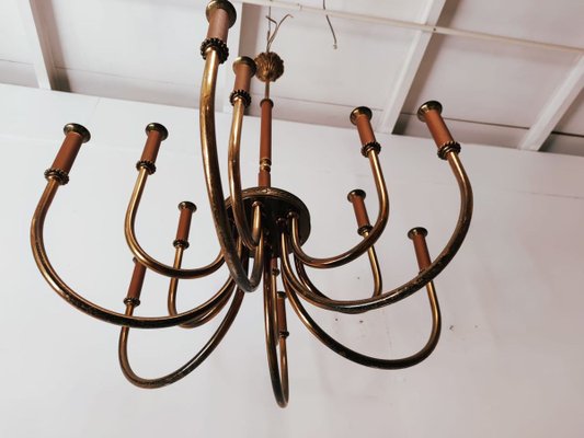 Vintage Brass 12-Light Chandelier-QLH-883474