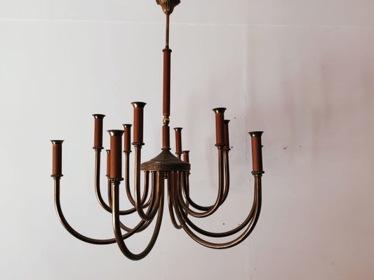 Vintage Brass 12-Light Chandelier-QLH-883474