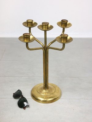 Vintage Brass 5-Arm Candle Holder-HGJ-1440949