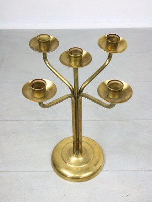 Vintage Brass 5-Arm Candle Holder-HGJ-1440949