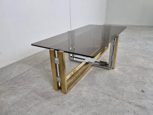 Vintage Brass and Chrome Coffee Table, 1970s-IRH-1335837