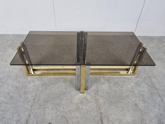 Vintage Brass and Chrome Coffee Table, 1970s-IRH-1335837