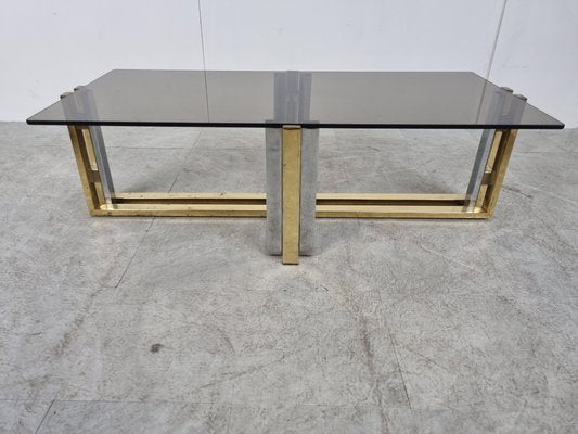 Vintage Brass and Chrome Coffee Table, 1970s-IRH-1335837