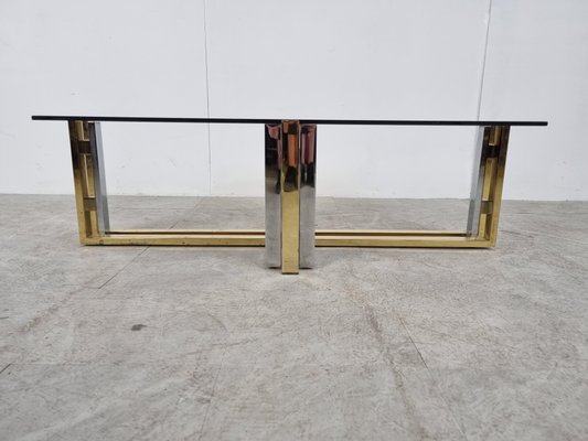 Vintage Brass and Chrome Coffee Table, 1970s-IRH-1335837