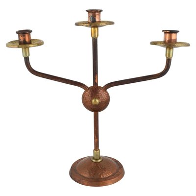 Vintage Brass and Copper Candlestick, Germany, 1960s-ZCI-752195