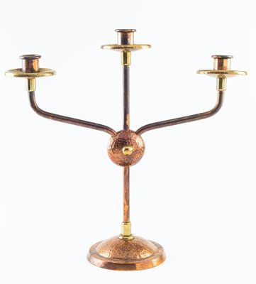 Vintage Brass and Copper Candlestick, Germany, 1960s-ZCI-752195