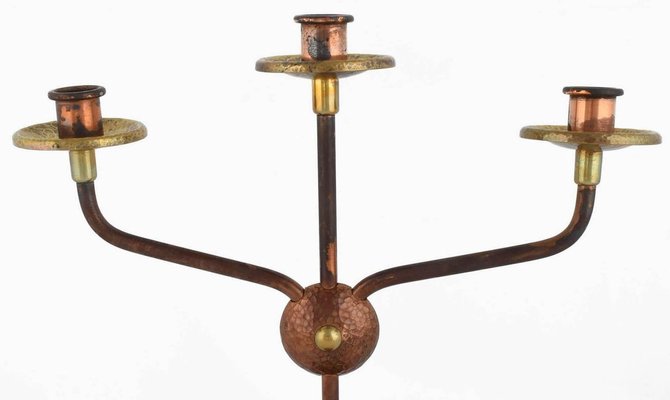 Vintage Brass and Copper Candlestick, Germany, 1960s-ZCI-752195