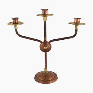 Vintage Brass and Copper Candlestick, Germany, 1960s-ZCI-752195