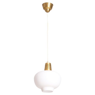 Vintage Brass and Glass Ceiling Lamp by Hans Bergström, 1950s-QU-1724498