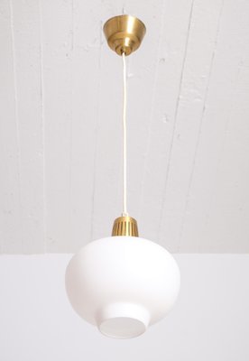 Vintage Brass and Glass Ceiling Lamp by Hans Bergström, 1950s-QU-1724498