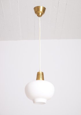 Vintage Brass and Glass Ceiling Lamp by Hans Bergström, 1950s-QU-1724498