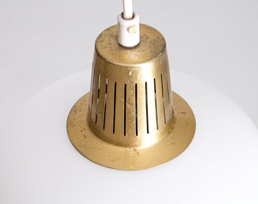 Vintage Brass and Glass Ceiling Lamp by Hans Bergström, 1950s-QU-1724498