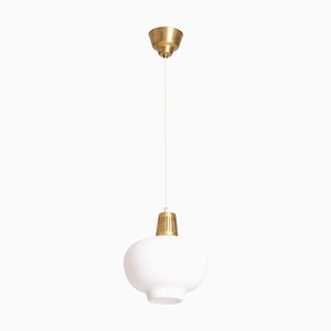 Vintage Brass and Glass Ceiling Lamp by Hans Bergström, 1950s-QU-1724498