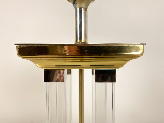 Vintage Brass and Glass Column Table Lamp, 1970s-WZZ-1765283