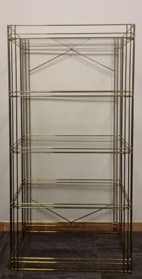 Vintage Brass and Glass Shelf-RPW-1789950