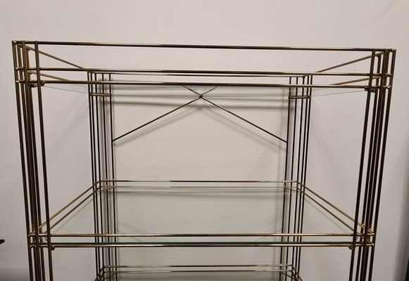 Vintage Brass and Glass Shelf-RPW-1789950