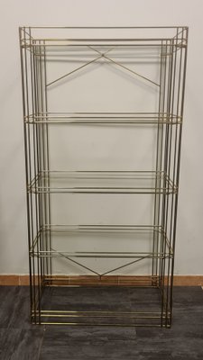 Vintage Brass and Glass Shelf-RPW-1789950