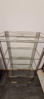 Vintage Brass and Glass Shelf-RPW-1789950