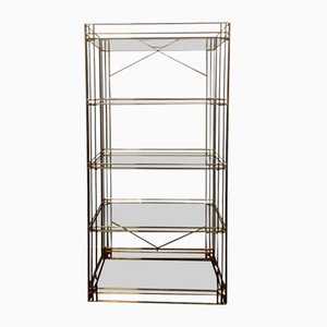 Vintage Brass and Glass Shelf-RPW-1789950