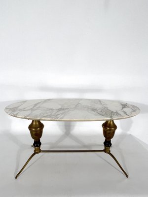 Vintage Brass and Marble Coffee Table, Italy, 1950s-OT-1239142