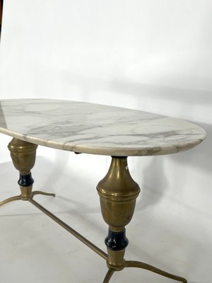 Vintage Brass and Marble Coffee Table, Italy, 1950s-OT-1239142