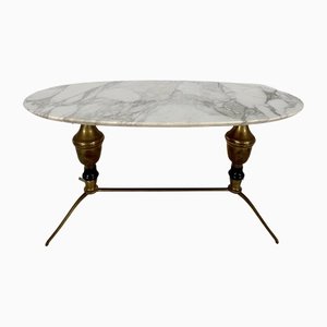 Vintage Brass and Marble Coffee Table, Italy, 1950s-OT-1239142